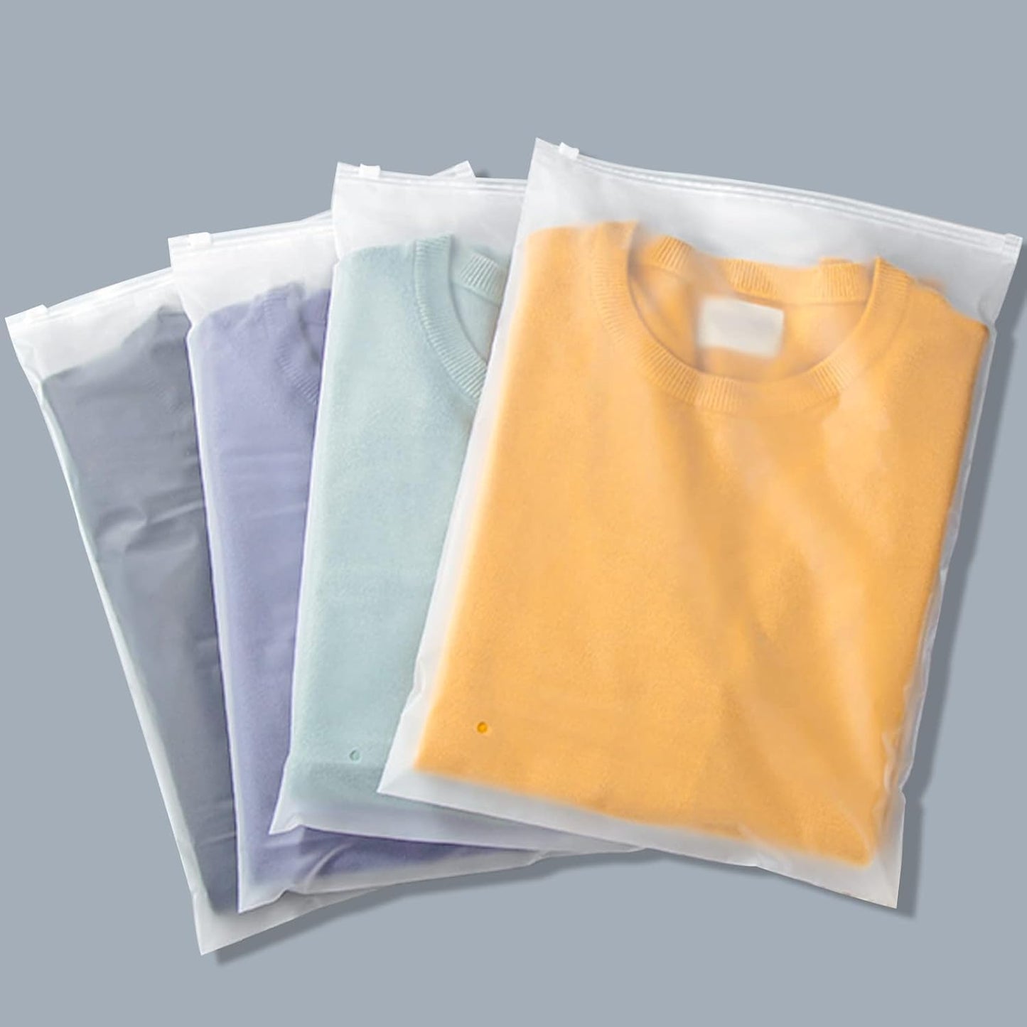 Svaldo Swimsuit Bags, 50PCS 12x16 inch Poly Plastic Bag for Clothes, Frosted Ziplock Bags for Packing Selling Apparel Organization, Custom T-Shirts, Pillowcases, with Vent Holes, 3 Mil