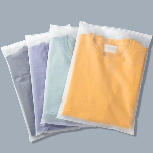 Svaldo Swimsuit Bags, 50PCS 12x16 inch Poly Plastic Bag for Clothes, Frosted Ziplock Bags for Packing Selling Apparel Organization, Custom T-Shirts, Pillowcases, with Vent Holes, 3 Mil