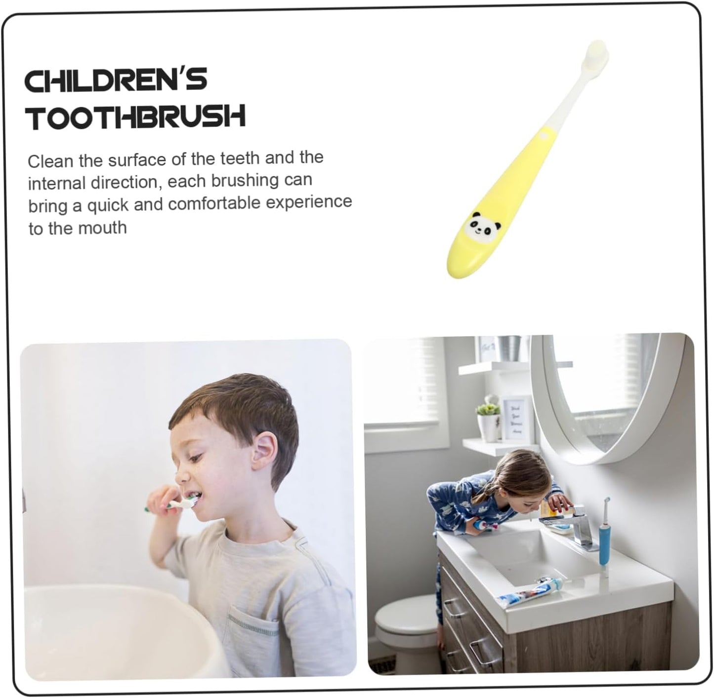 VALICLUD 1Pc Cute Panda Toothbrush with Soft Bristles Gentle Mouth Care for Years Old for Daily Teeth Cleaning and Comfort Includes Durable Bucket