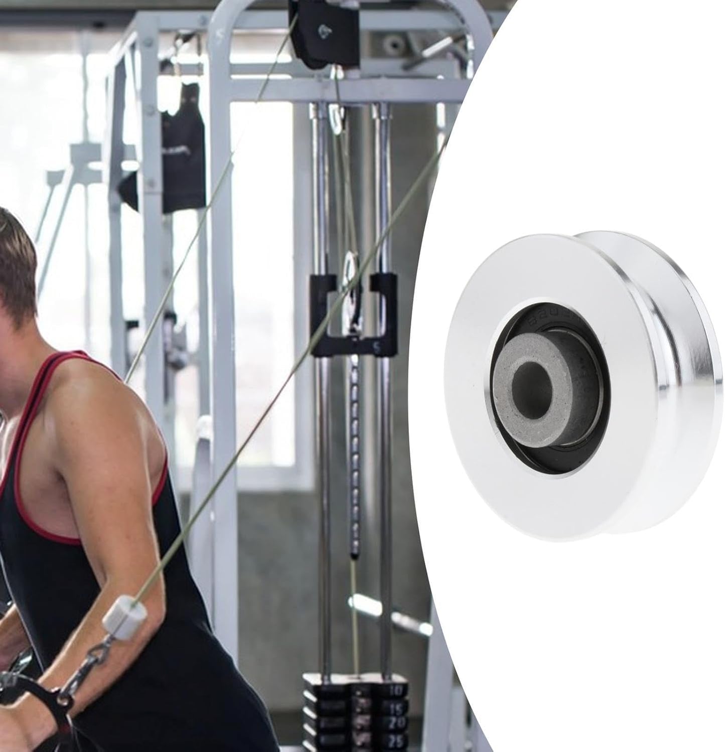 QSTDGVPW Bearing Pulley, Gym Accessories, Aluminum Alloy, Wear-Resistant, Practical, 10mm Inner Diameter, for Home Fitness Accessories