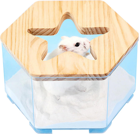 Hamster Sand Bath Container, Transparent Hamster Toilet, 6.69x3.54in Multifunctional Gerbil Accessories, Easy Clean Design, Reusable Pet Supplies for Daily Use, Road Trips
