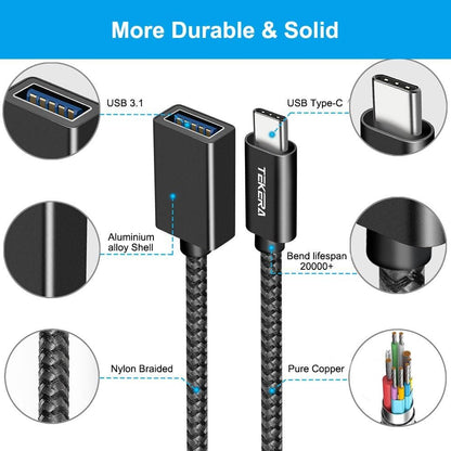 TEKERA USB A to USB C Adapter (2 Pack), 10Gbps USB 3.2 Gen 2 USB C to USB OTG Adapter, USBC to USB Male to Female Converter Compatible with iPhone 16&15 Pro/Max/Plus MacBook Pro/Air Samsung Pixel