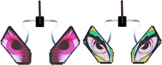 LED Backpack Eye Display Bluetooth Programmable LED Eyes Screen 60x96 Resolution DC12V Power Supply for Backpacks Shirts Vests Cars Motorcycles