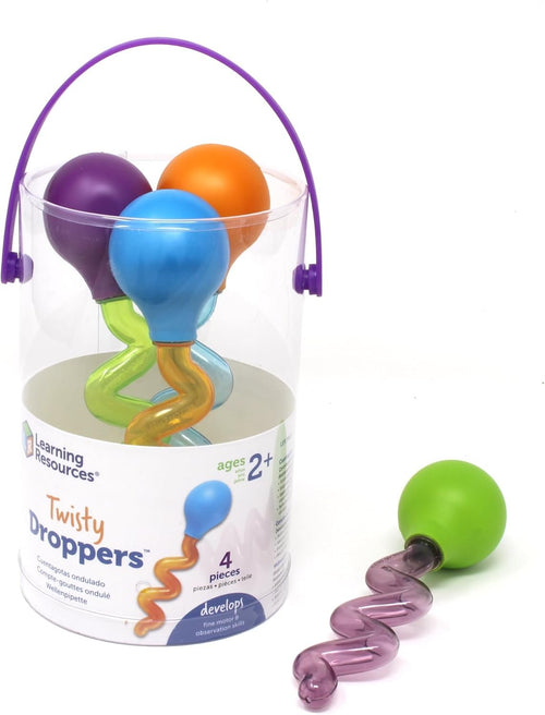 Learning Resources LER3963 Twisty Droppers, Fine Motor Toy, Science Exploration, Set of 4, Ages 2+