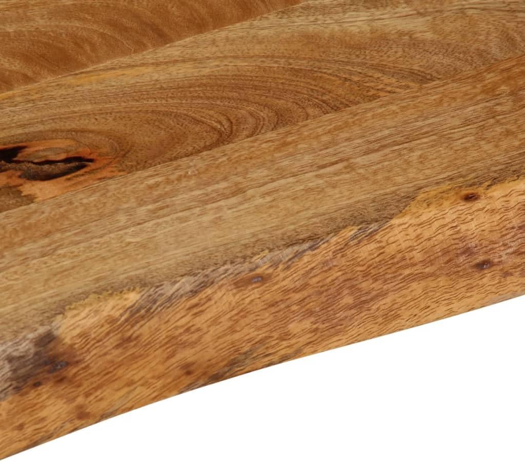 Natural Edge Solid Mango Wood Table Top 60 x 20 x 3,8 cm, Desk and Dining Table Board, Rustic Furniture Surface, Perfect for Home Decor - 370464