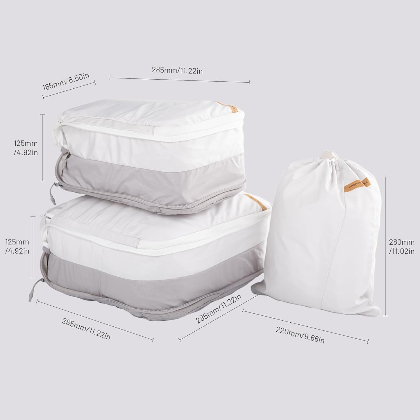 PGYTECH Clothes Storage Box Set, Travel Organizer Bags for Photographers and Enthusiasts, Two Tone Compression Cubes for Suitcases and Backpacks, Clothes Storage Bags