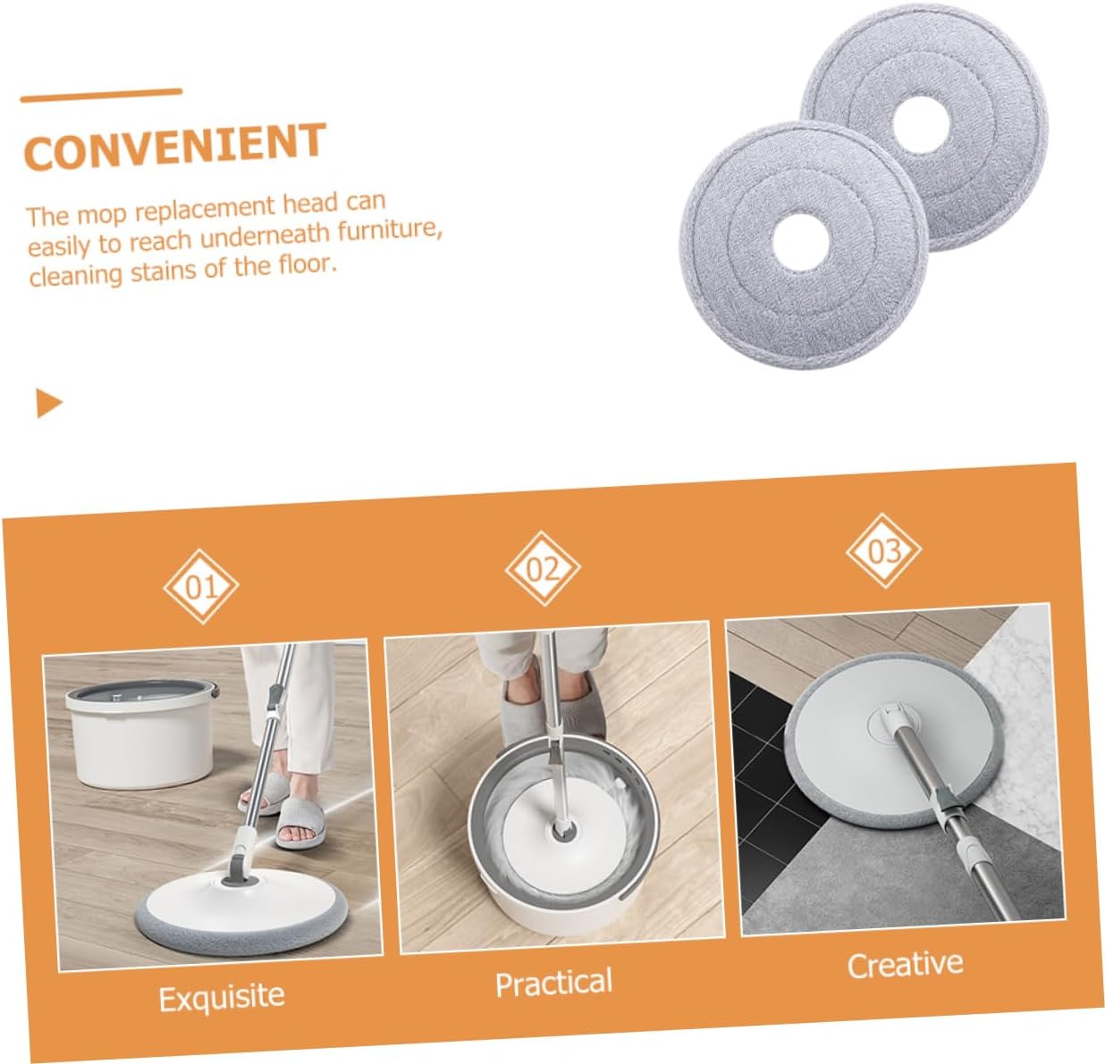 HAPINARY 2 Set Di Ricambio Per Rotondo Home Cleaning Essentials Per 2 Pezzi*2