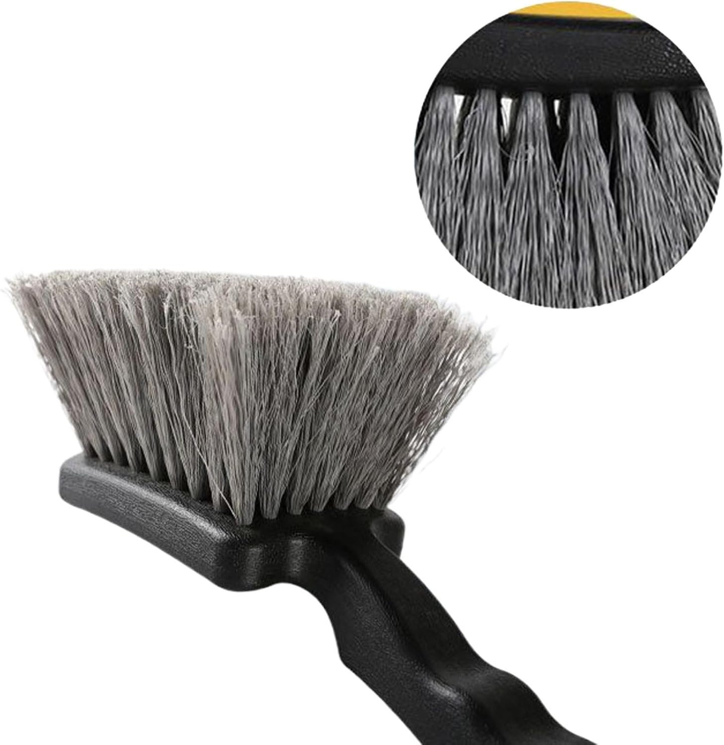 Tire Cleaning Brush, Car Detailing Tool, 9.45 Inches Long Bristle Scrubber, Convenient No Scratch Washing Accessory for Auto Truck Motorcycle Floor Mat Rim Maintenance Tasks