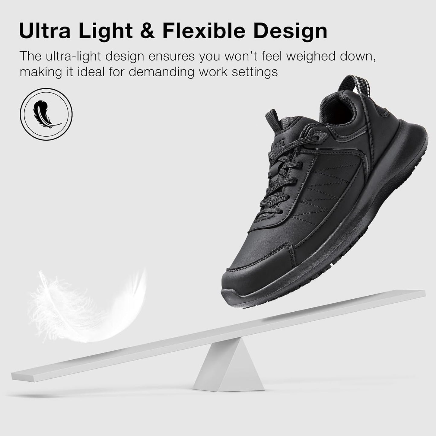 SPIEZ Womens Non Slip Shoes - SRC Certification Food Service Shoes Oilproof with Arch Support Black US6-10