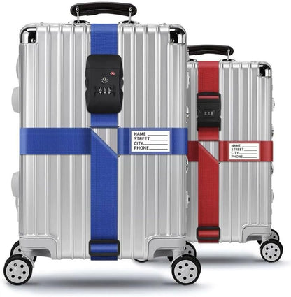 Personalised Suitcase Straps Durable Nylon Adjustable Size Password Locking Is Set To Property Security Luggage Straps