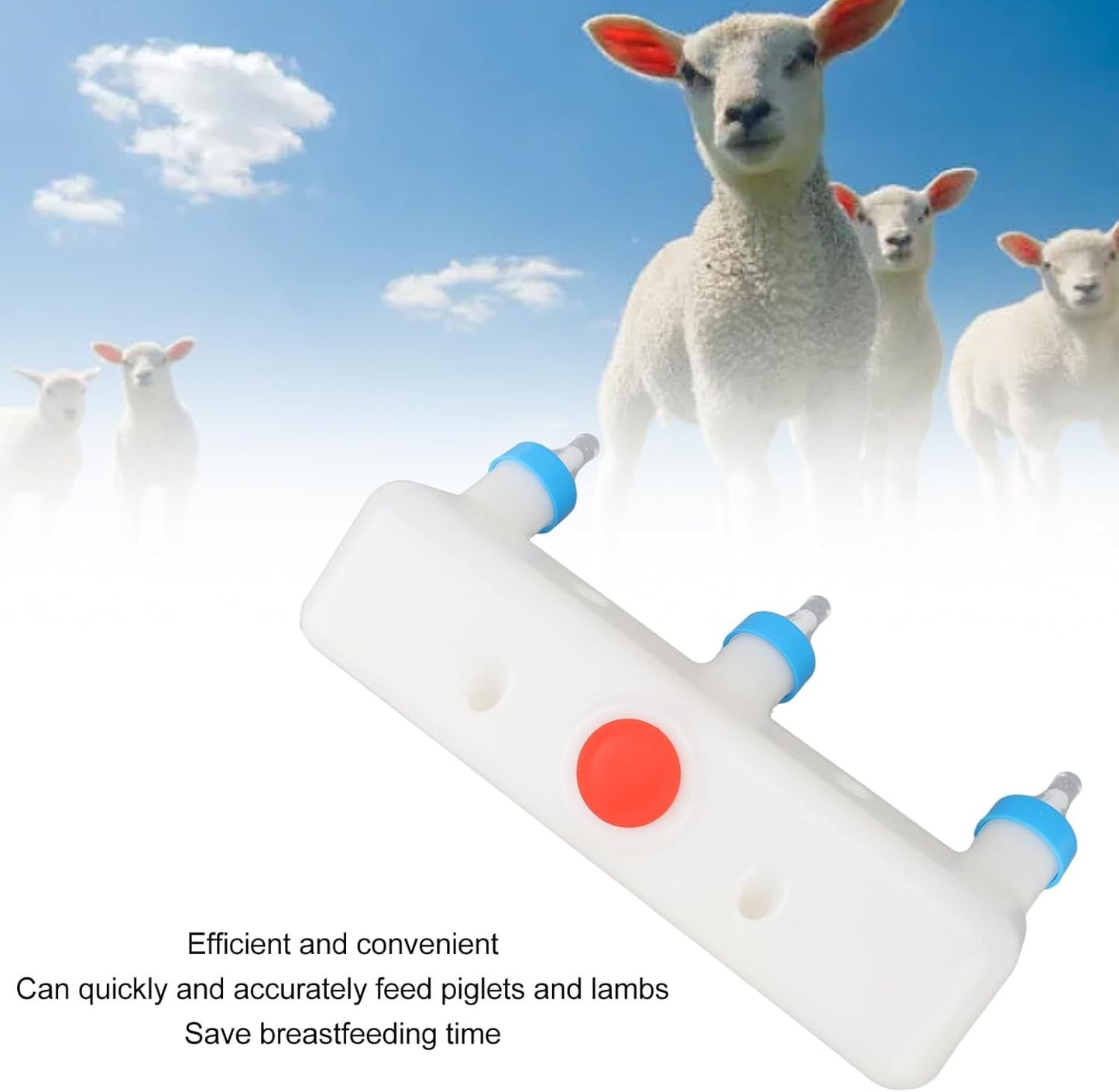 3 Animal Pacifier Feeder, 3L Sheep Goat Teats Lamb Pacifier Pet Feeding Bucket Teats Lamb Milk Feeder Farm Drinking Equipment