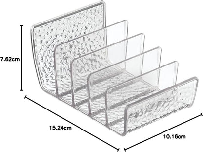 iDesign Rain Vertical Textured Plastic Palette Organizer for Storage of Cosmetics, Makeup, and Accessories on Vanity, Countertop, or Cabinet, 9.25" x 3.86" x 3.20", Clear