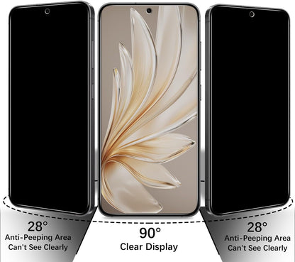 Pokolan [2+2 Pack] Privacy Screen Protector for Samsung Galaxy S24 FE with Camera Lens Protecor, Anti Spy Private Tempered Glass Film, Case Friendly, 9H Hardness