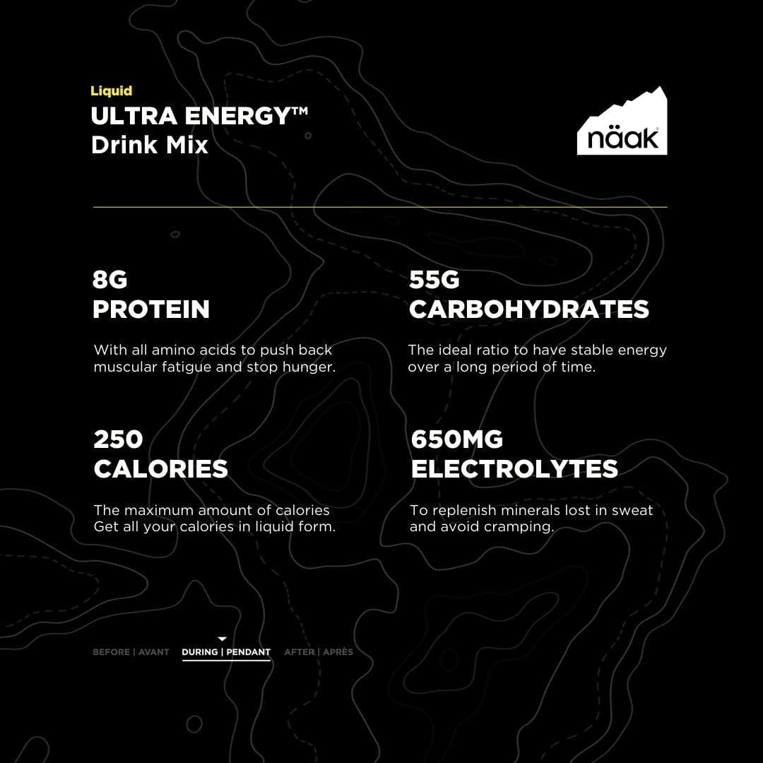 NÄAK Drink Mixes Ultra Energy™, 10 servings, 720g | Sport hydration Mix, electrolytes, BCAAs developed for athletes and performance | Vegan, Plant-Based Protein, Non GMO, gluten free (Lime)
