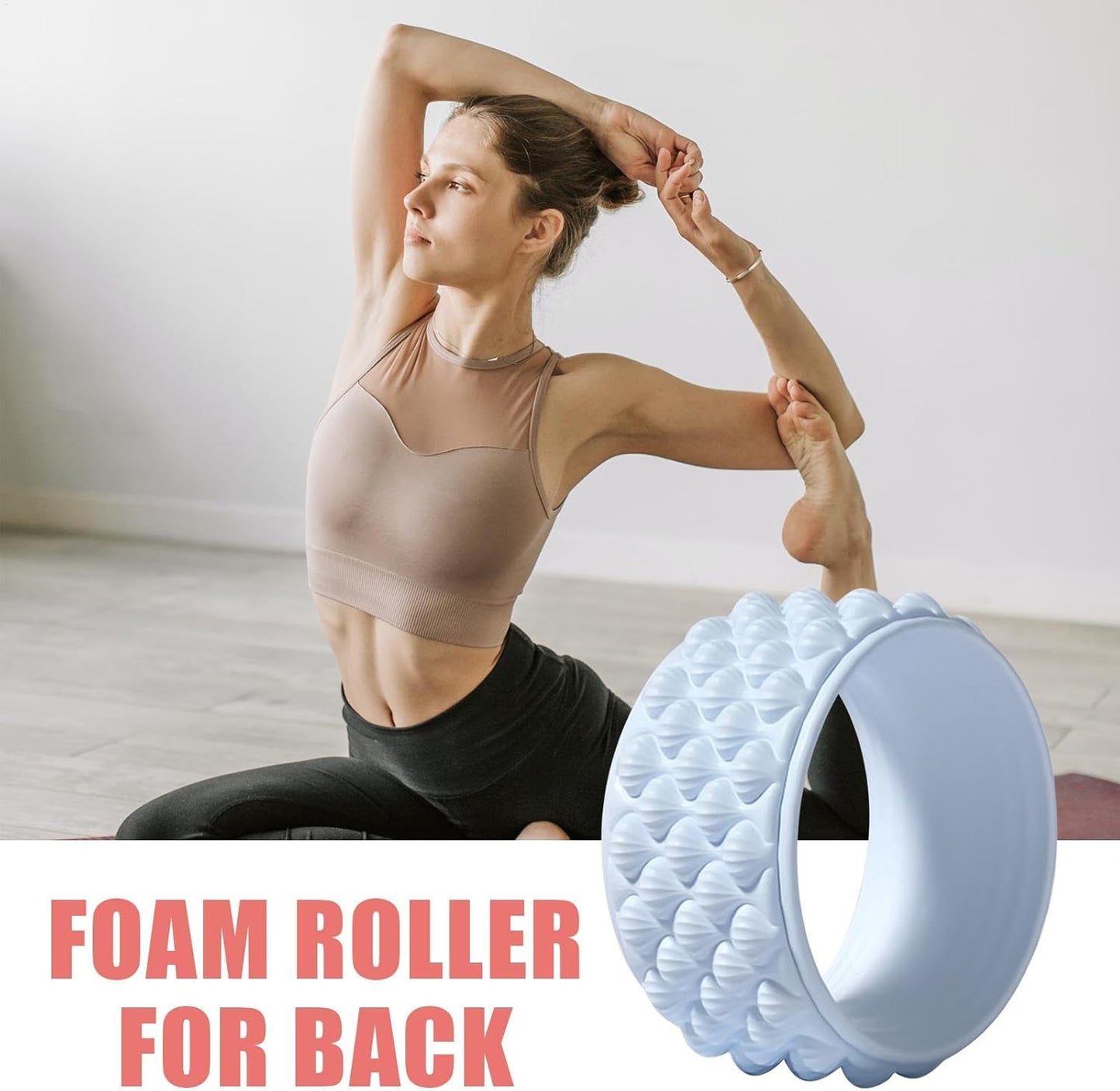 Vgvgaj Back Muscle Roller - Muscle Recovery Yoga Wheel Trigger Point Relief,Fitness Accessories, Multifunctional Non-Slip Core Exercise Tool for Friends, Lovers