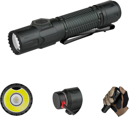 OLIGHT Warrior Ultra 2500 Lumens Tactical Rechargeable Flashlight, Ultra-Durable O-Aluminum Material Flashlight with Proximity Sensor, IPX8 Waterproof for Outdoor, Emergency(Stealth Grey)