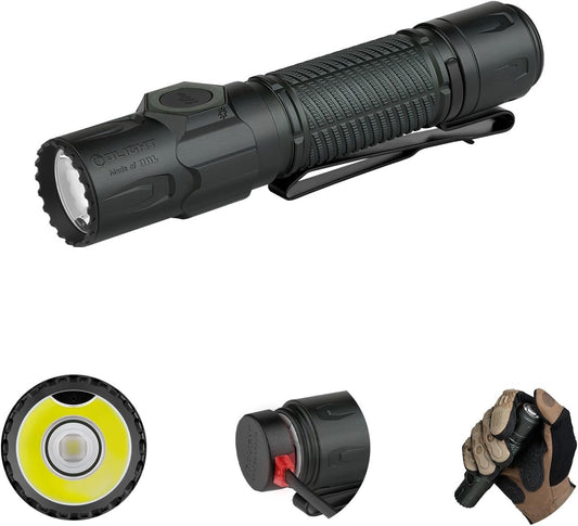 OLIGHT Warrior Ultra 2500 Lumens Tactical Rechargeable Flashlight, Ultra-Durable O-Aluminum Material Flashlight with Proximity Sensor, IPX8 Waterproof for Outdoor, Emergency(Stealth Grey)