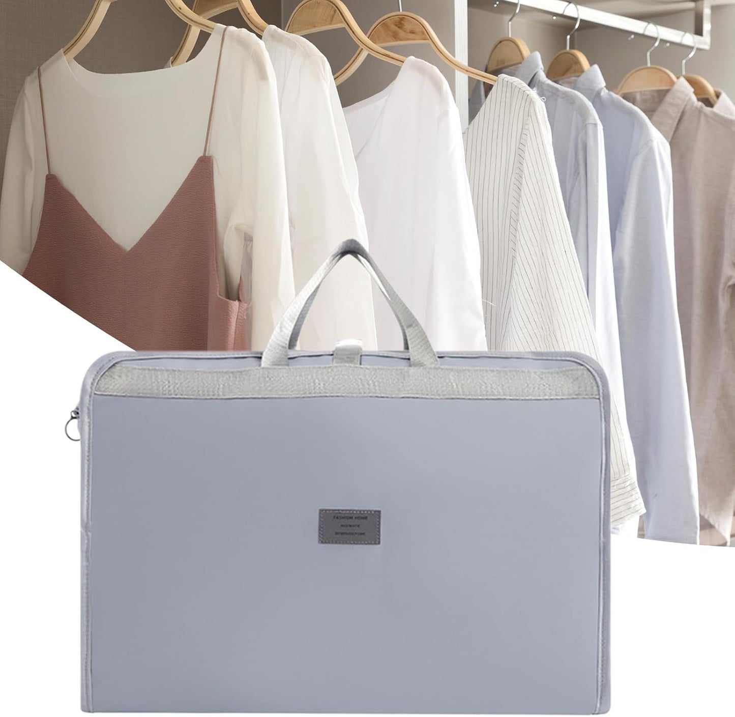 Jubepk Underwear Travel Bag, Lightweight Organizer Case, 17.72x14.17x1.18 Inches, Zipper Closure Design, Compact Packing Cube Clothes for Vacation and Business Travels, Gray