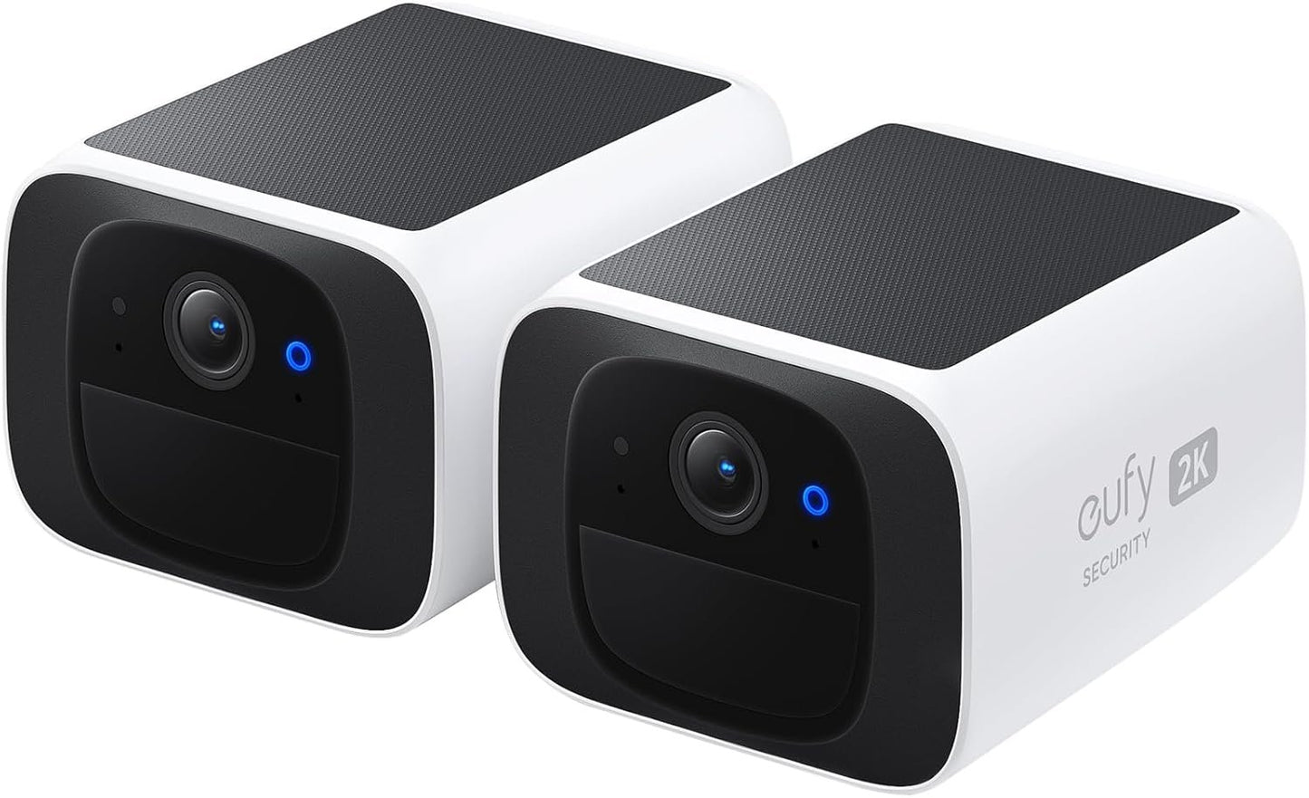 eufy Security S220 SoloCam Solar Security Camera Outdoor Wireless, Continuous Power, 2K Resolution Home Security Camera, 2.4 GHz Wi-Fi, No Monthly Fee, HomeBase 3 Compatible (2-pack)