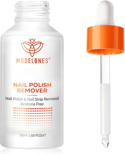 Modelones Nail Polish Remover for Press on Nails & Nail Strips Acetone-Free, Nail Glue Remover Natural Formula Serum Easy Peel for Moisturizing & Care, Non-Toxic, Low Odor, Portable Size