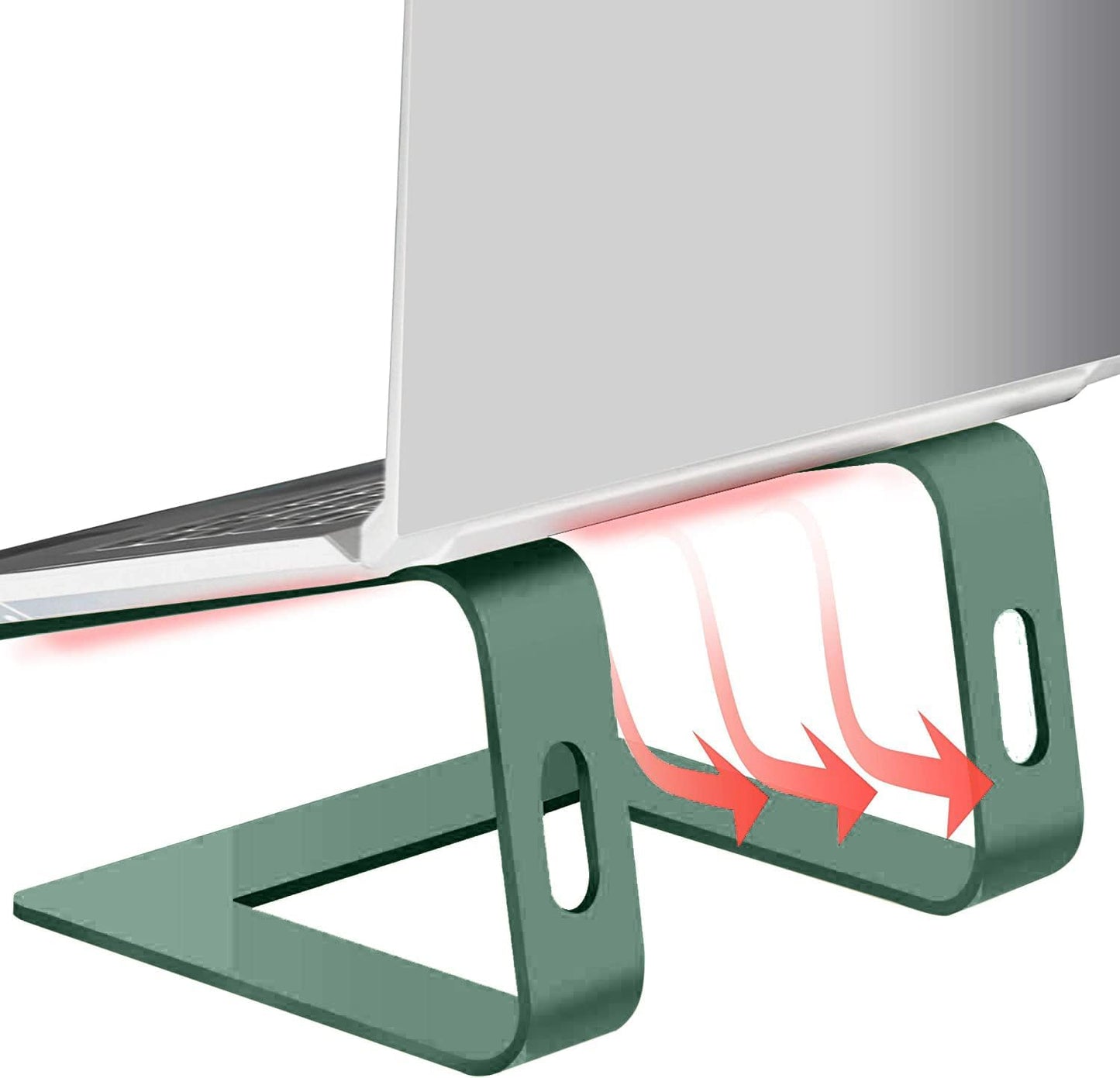 Orionstar Laptop Stand Portable Aluminum Laptop Riser Compatible with Apple Mac MacBook Air Pro 10 to 15.6 Inch Notebook Computer, Detachable Ergonomic Elevator Holder, Green