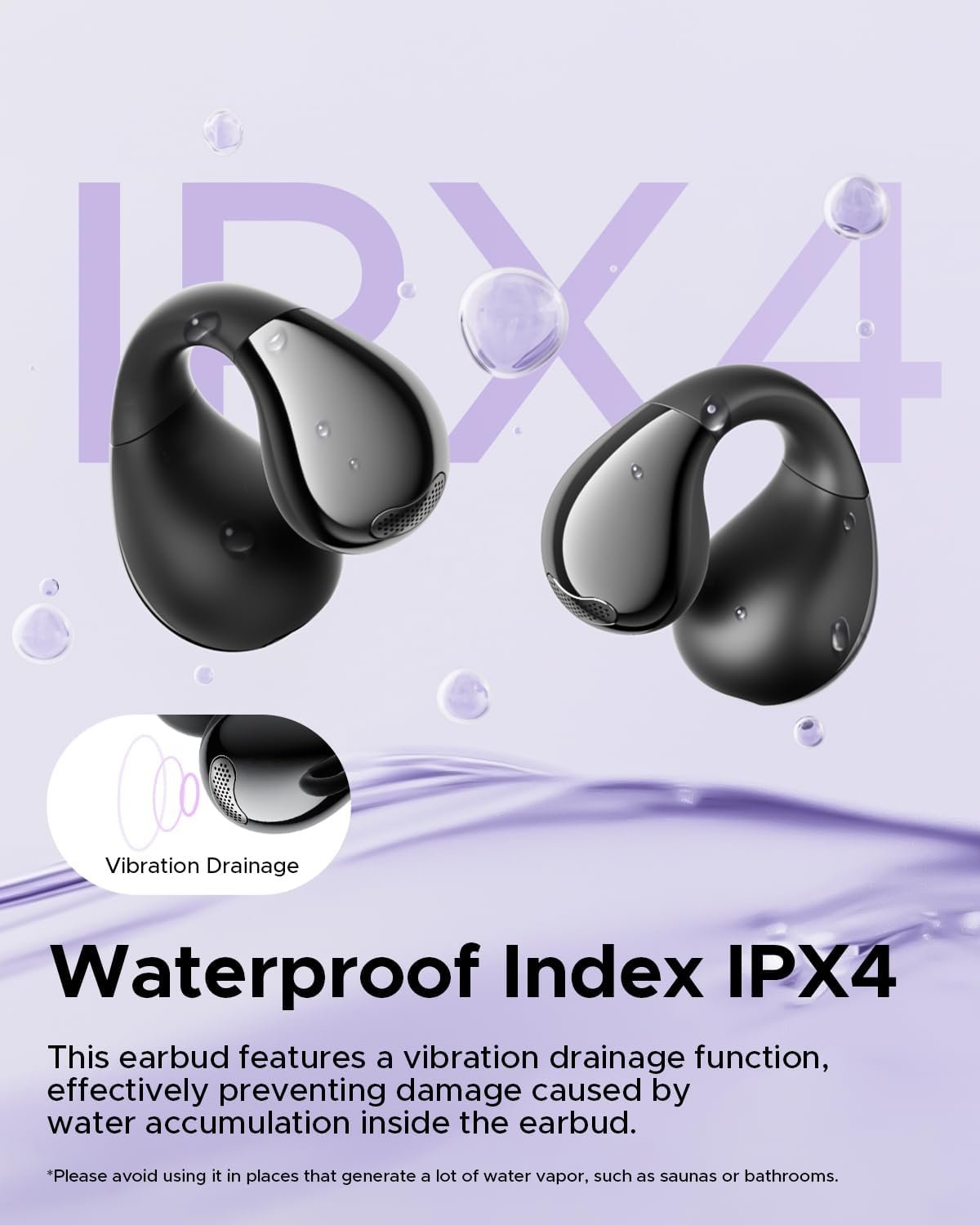 TRUEFREE B1 Open Ear Wireless Earbuds，Clip on Bluetooth 5.4 Headphones with Dynamic Bass, 4 Mics for Clear Calls, Dual Connection, Lightweight & Secure Fit, Ideal for Sports & Workouts, APP Control