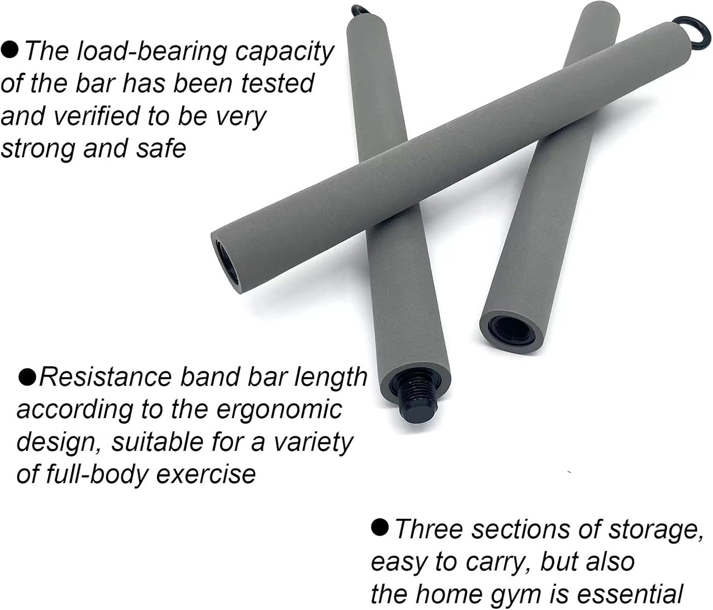 Resistance Band Bar, Resistance Bar, Body Workout Bar, Portable Pilates Bar, Home Gym Resistance Training Equipment, 26 or 39 Inches