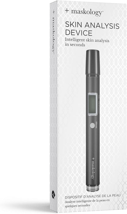 MASKOLOGY Skin Analyser | Skin Analysis Device | Facial Skin Hydration & Oil Analysis Test Pen | Digital Skin Detector Pen with LCD Display | Skin Care Device for Home