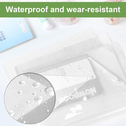 Plastic File Folder, A4 Size Plastic File Folder, 12 Pcs Clear Document Folders, Filing Envelopes for School, Home, Work, Office Organization