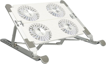 Laptop Stand with Cooling Fan, Foldable Portable Computer PC Notebook Gaming Laptop Fan, Ergonomic Design, Aluminum Alloy, Sturdy and Stable, for Laptops, Tablets, Projectors