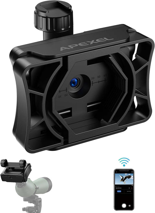 APEXEL Eyepiece Adapter for Wifi Electronic Telescope, 1/2.9 Inch CMOS Color Eyepiece Camera for Telescope and Microscope 23-50mm