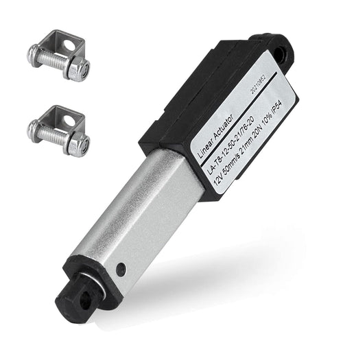 DC HOUSE Mini Electric Linear Actuator Stroke 0.8"–Force 4.5 lbs–12V | High-Speed 1.97"/sec–Weight 0.1KG Ideal for Intelligent Range Hood, Fan Blades, Cabinets, Robotics, Home Automation…