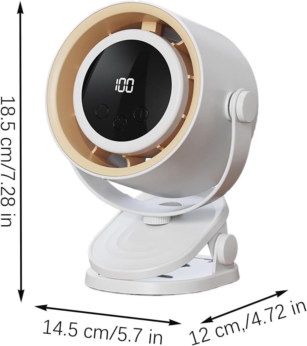 Bladeless Desk Fan | Table Fan Rechargeable | Bladeless Cooling Electric Tool with Ambience Night Light Personal Use Clip on for Dormitory Home Bedroom Kitchen