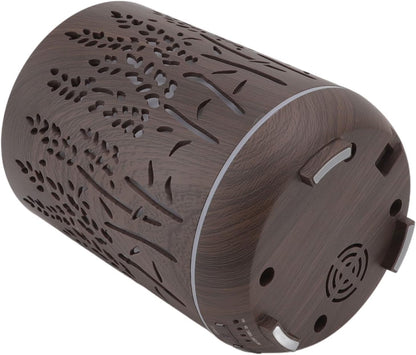 UHCPVHQQQ Aroma Air Humidifier, Automatic Power Off Ambience Night Light Remote Control Portable 300ml Wood Grain Air Humidifier for Living Rooms