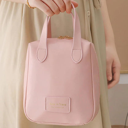 Toiletry Bag | Toiletry Bag for Women | Large PU Leather Organizer - Toiletry Bag with 2 Compartments and 6 Pockets - Water-Resistant Portable Hygiene Bag for Makeup - Travel Companion, Pink, Refer to