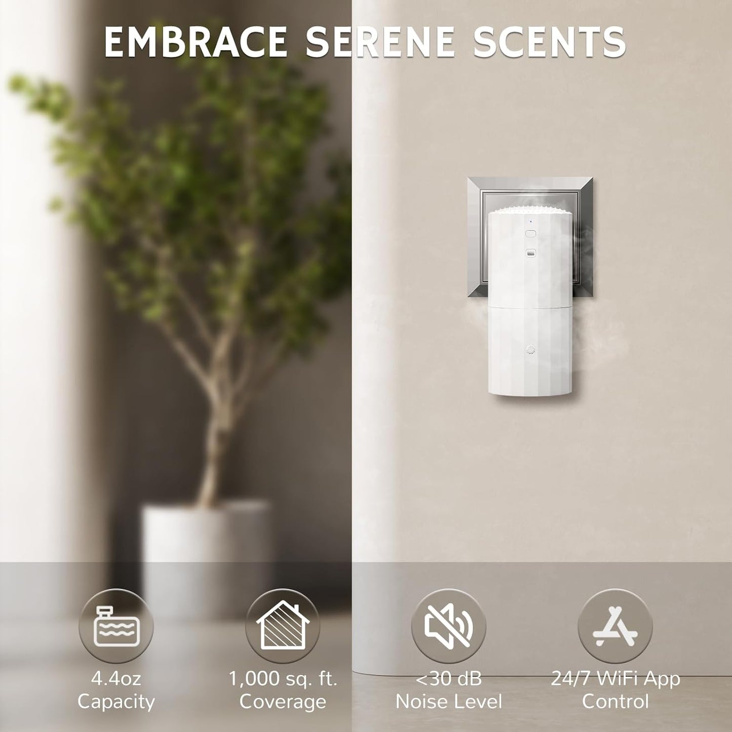 Airthereal Plug-in Waterless Fragrance Diffuser, 130ml Nebulizing Aromatherapy Air Diffuser, Scent Air Machine with Smart App Control, Auto Shut-Off, Safe for Children and Pets, White