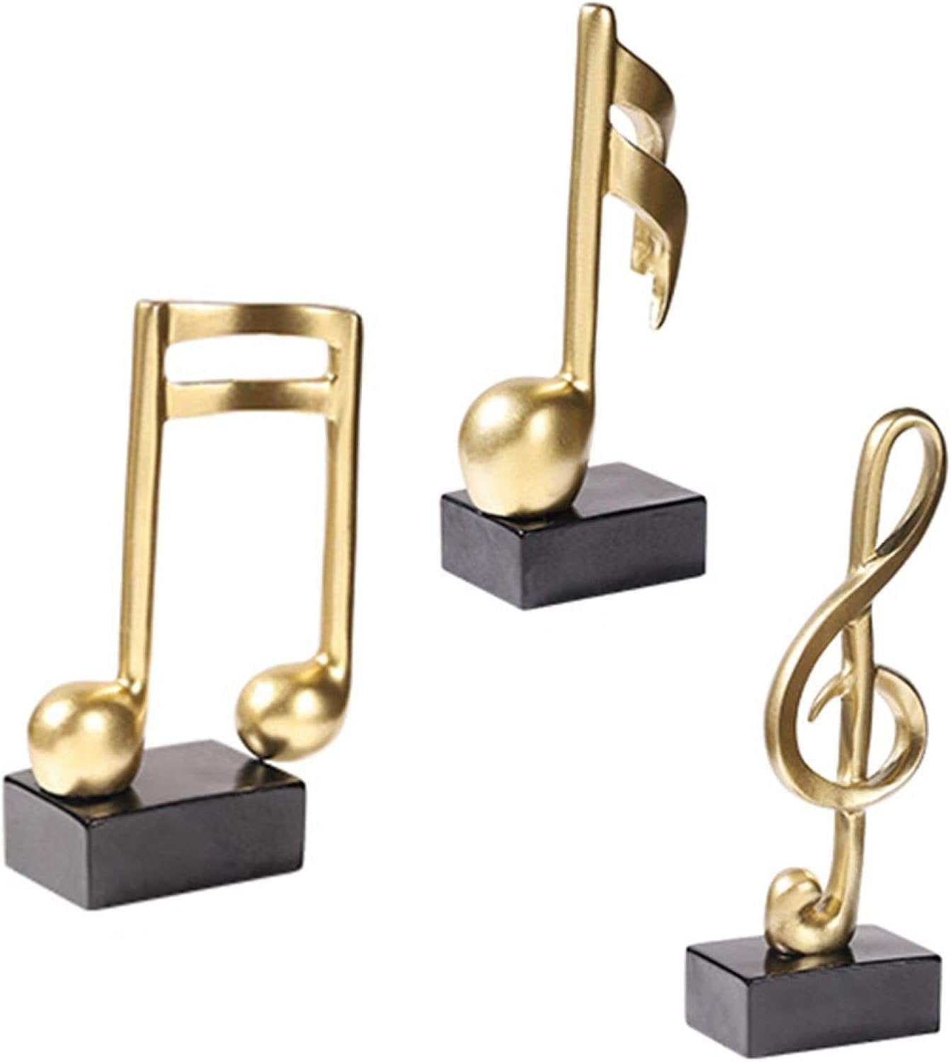 3pcs Music Note Statue - Golden Resin Musical Decor for Home, Piano Present & Souvenirs