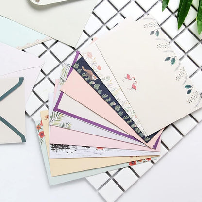 Fulanfudi 81pcs Stationary Paper and Envelopes Set, Contain 54 Stationery Paper and 27 envelopes, Writing Paper Stationery Set, 9 Different Style