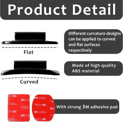8 Sets with 4 Adhesive Mounts & 4 Adhesive Pads Helmet Mount, Go Pro Fixed Base for Go Pro 3 3+ 4 5 6 7 8 9 10 11 12 Action Cameras Connect with Car Kayak Surfboards - Flat
