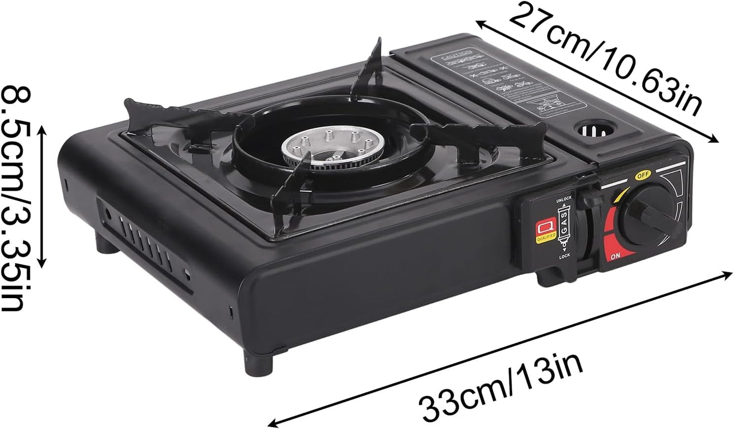 Camp Stove,Small Camping Stove Camp Cooker | Foldable Single Burner with Piezo Ignition, Windproof Cooker Outdoor Gear for Outdoor Cooking Travel Accessories