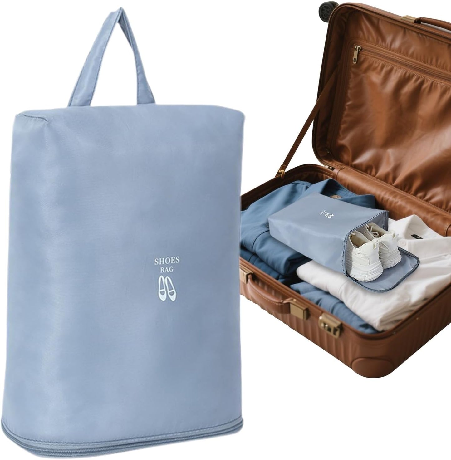 Borse impermeabili per scarpe da viaggio, capienza larga Oxford Cloth Shoe Storage Pouch for Gym 9.06x5.51x12.6 pollici, Sport, Closet Organization, Men & Women, Weatherproof Protection, blu, Se