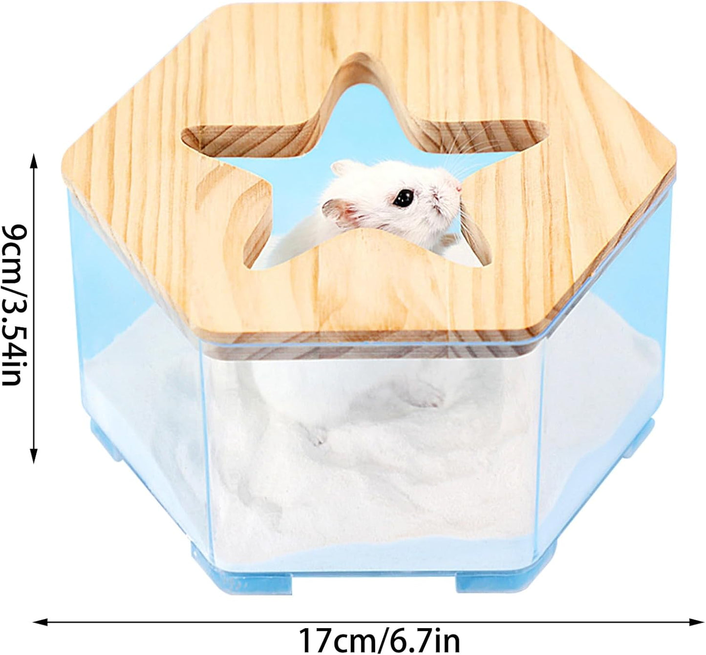 Hamster Sand Bath Container, Transparent Hamster Toilet, 6.69x3.54in Multifunctional Gerbil Accessories, Easy Clean Design, Reusable Pet Supplies for Daily Use, Road Trips