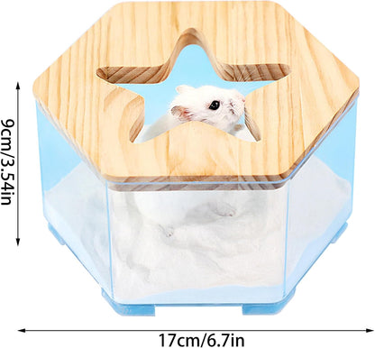 Hamster Sand Bath Container, Transparent Hamster Toilet, 6.69x3.54in Multifunctional Gerbil Accessories, Easy Clean Design, Reusable Pet Supplies for Daily Use, Road Trips