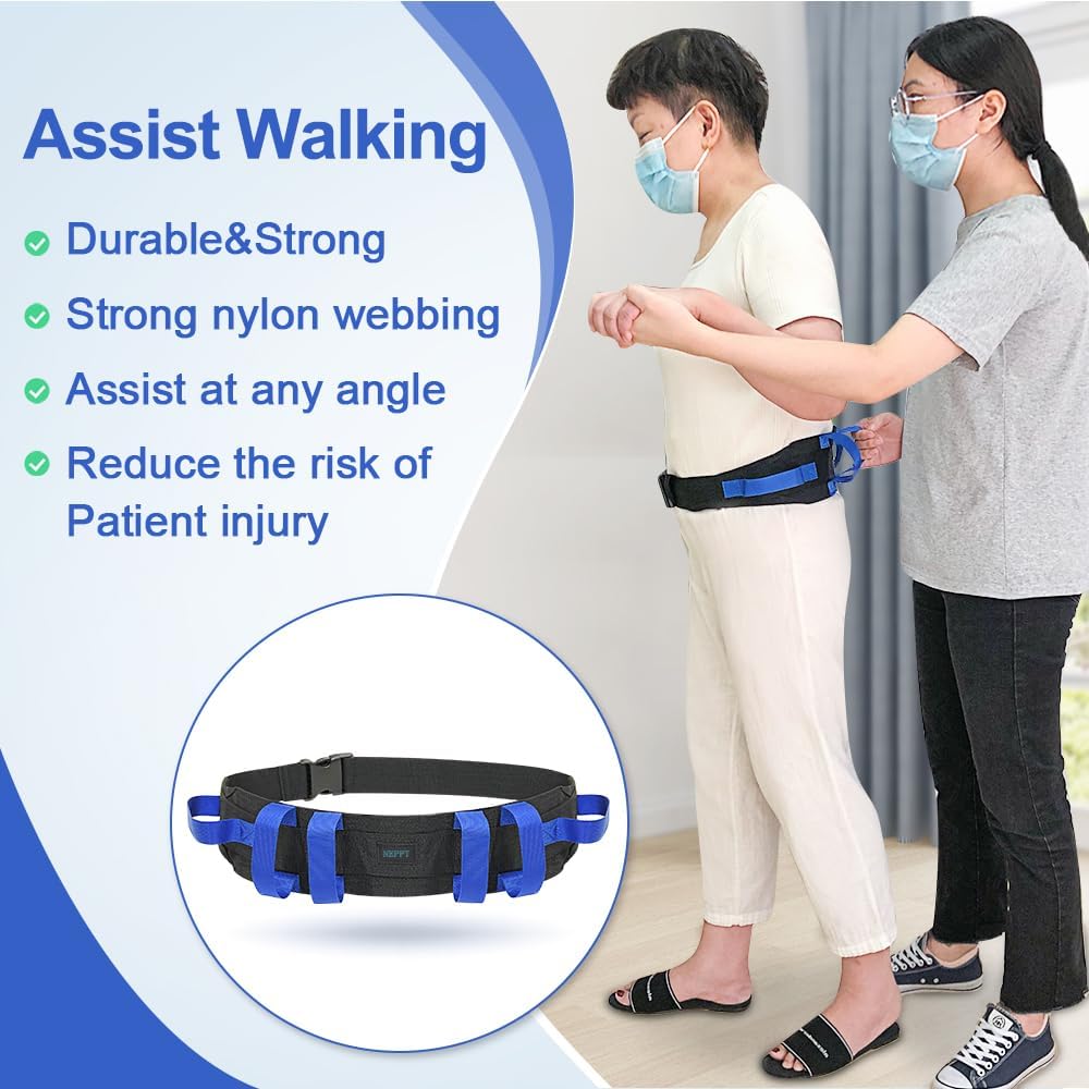 Gait Belts Transfer Belts for Seniors Physical Therapy with Handles Safety Gait Belt for Lifting Elderly Fall Prevention Devices Medical Walking Belt for Home Care, Patients Standing Assist