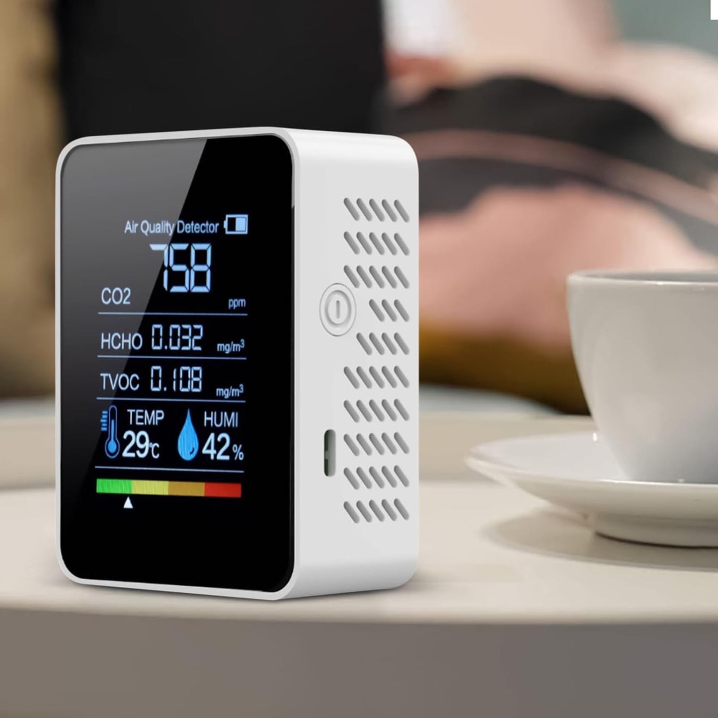 Air Quality Monitor, Portable Accurate Air Quality Measurement Device With Clear Display, CO₂ Detection For Home, Bedroom, Safety, Grow Tents, Indoor Testing, Health Monitoring