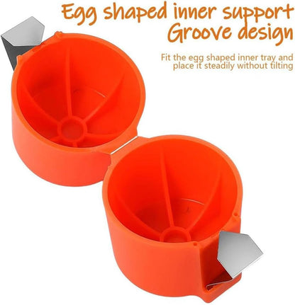 FOTN 3Pcs Egg Shell Opener, Egg Opener Tool, Egg Cracker Separator, Egg Peeler, Kitchen Gadgets for Cooking Camping (Orange, Pink, Yellow)