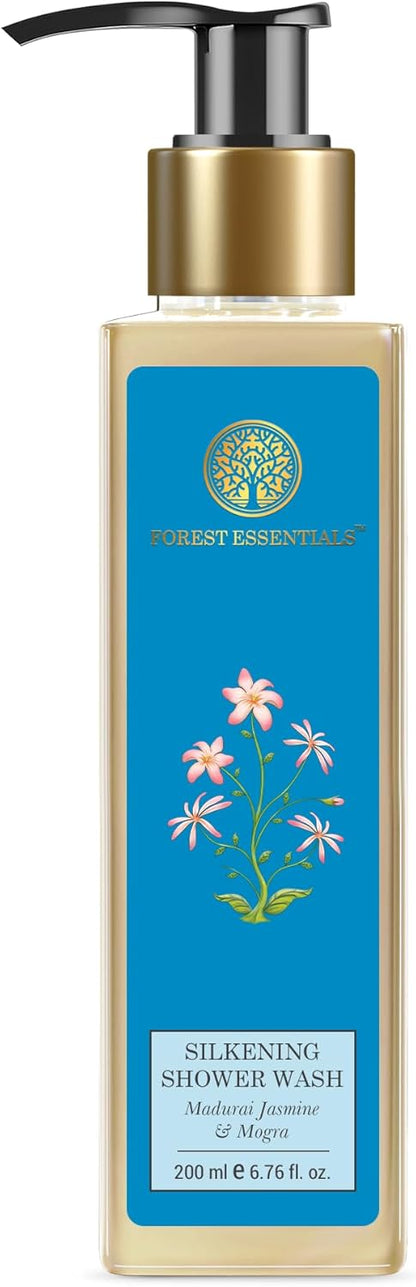 Forest Essentials Madurai Jasmine and Mogra Silkening Shower Wash, 200 ml