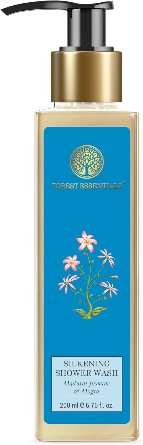 Forest Essentials Madurai Jasmine and Mogra Silkening Shower Wash, 200 ml