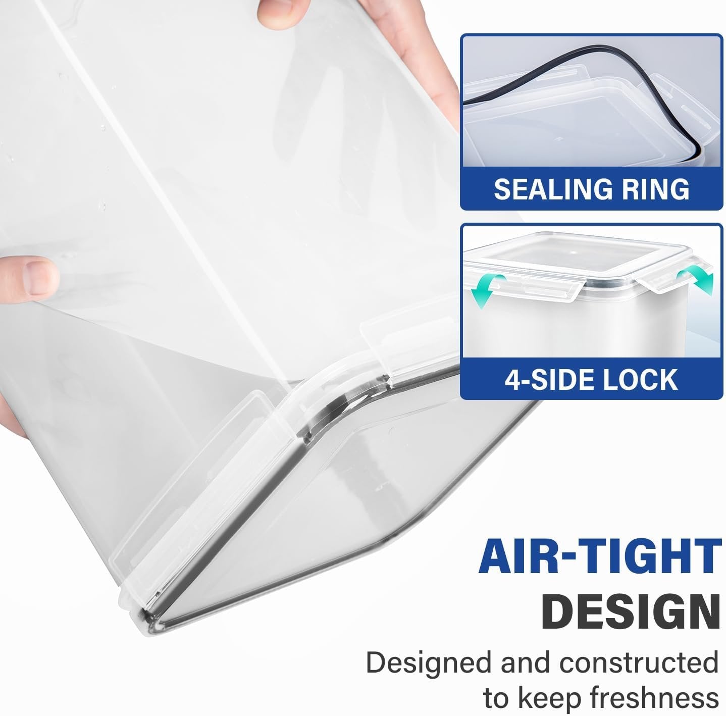 Stelive 2-Piece Extra Large Food Storage Containers (6.5L/Each) Airtight Pantry Storage Containers Organiser Dry Food Canisters Plastic Leak-proof Canisters for Home & Kitchen with Labels & Pen