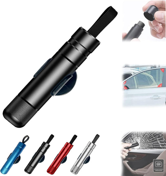 Safehammer Safe Hammer Glass Breaker, Safe Hammer and Seat Belt Cutter with Mount, 2-in-1 Emergency Escape Tool for Rescue, Disaster, Escape (Black,3pcs)